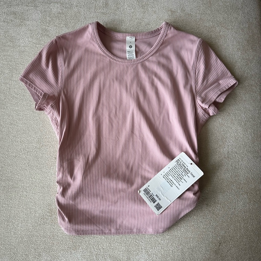 lululemon Pink Haze All it takes Back-Twist Rib Short Sleeve